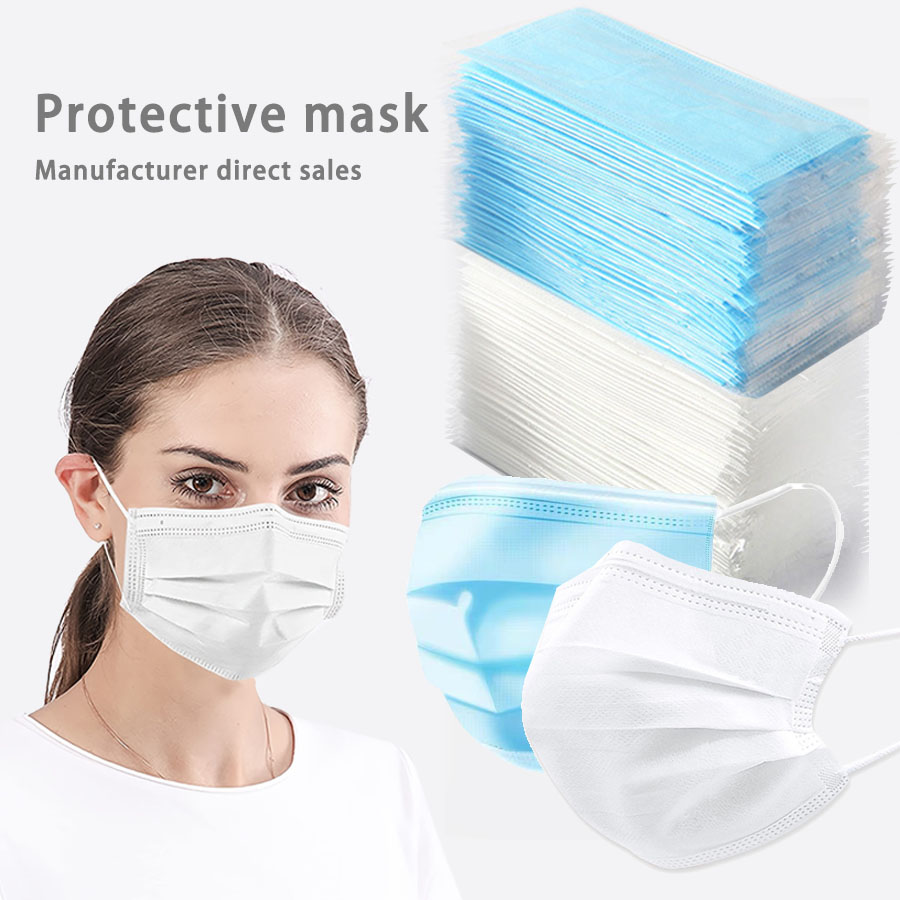 Disposable Mask Blue - 50/100 pièces masque jetable pour visage