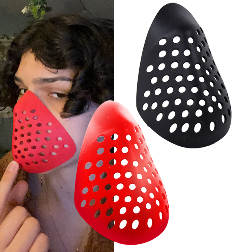 Silicone Mask Bracket - Masque demi-visage en silicone, cosplay, cyclisme