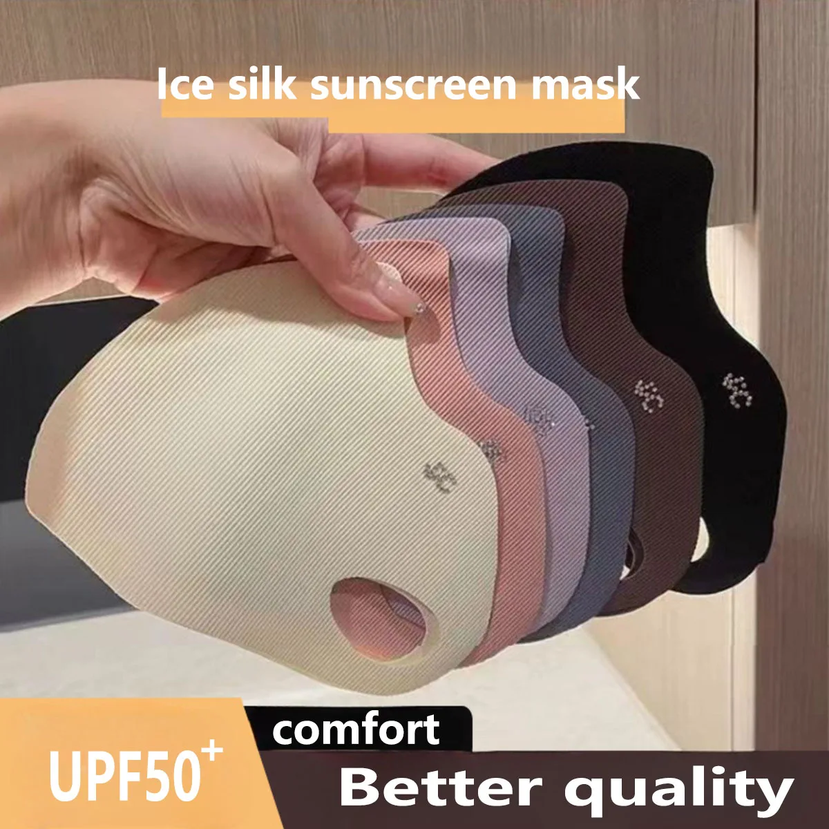 Cloth Face Mask Washable - Masque en soie glacée filetée 5