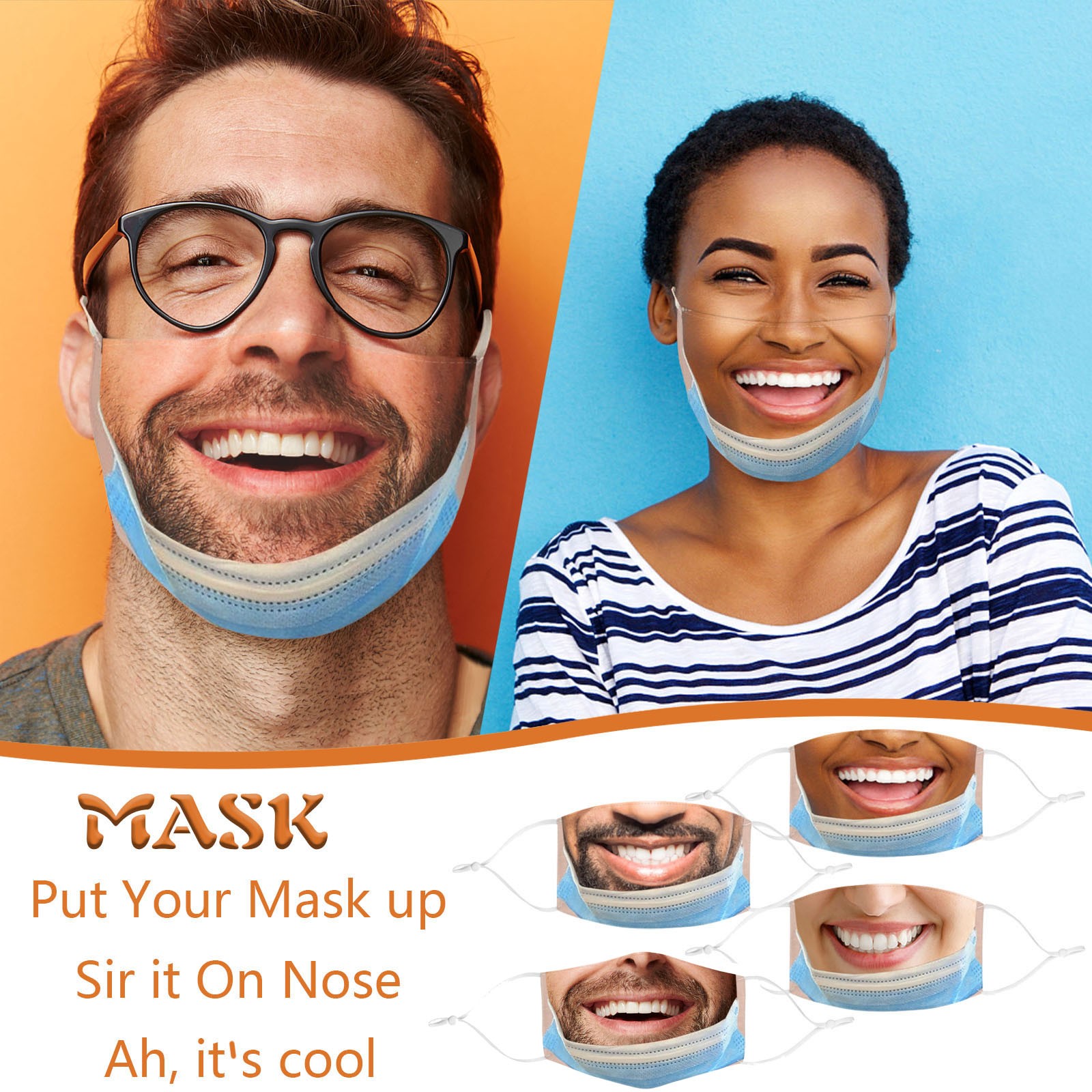 Cloth Face Mask Washable - Masques qualifiée aux amusants pour adultes,