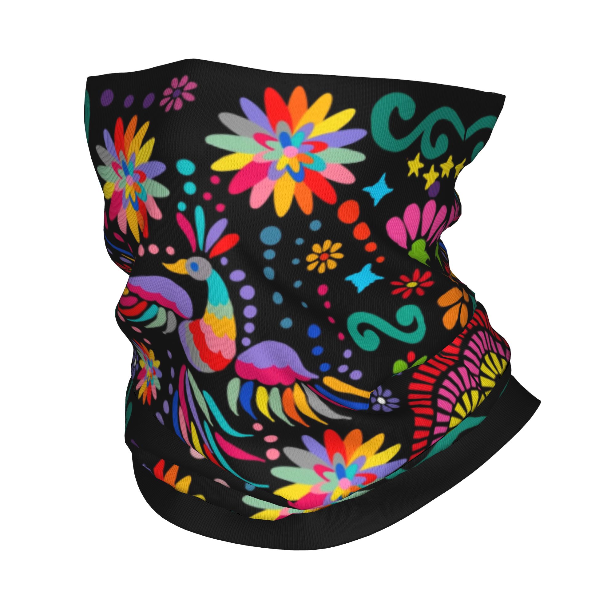 Neck Gaiter Face Cover - Personnalisé mexicain fleur florale Textile Bandana