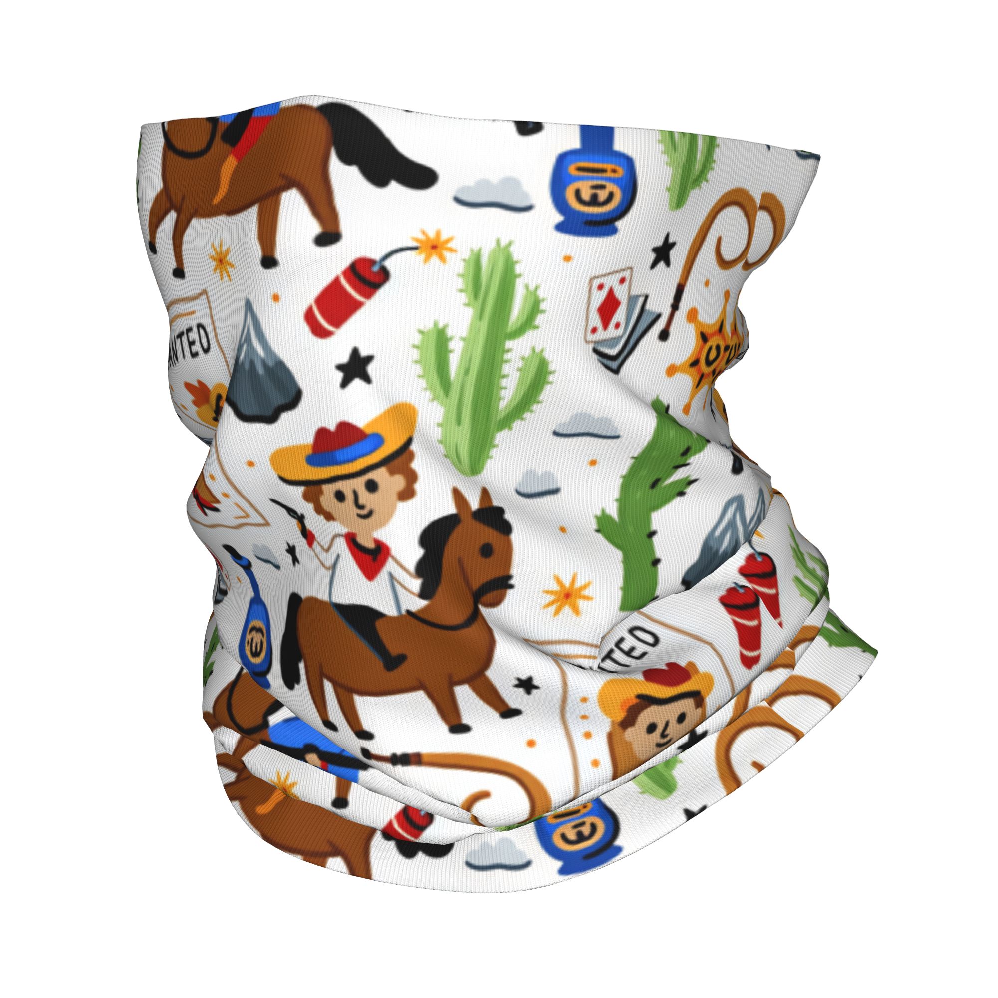Kids Face Mask - Cagoule de cowboy western pour enfants,