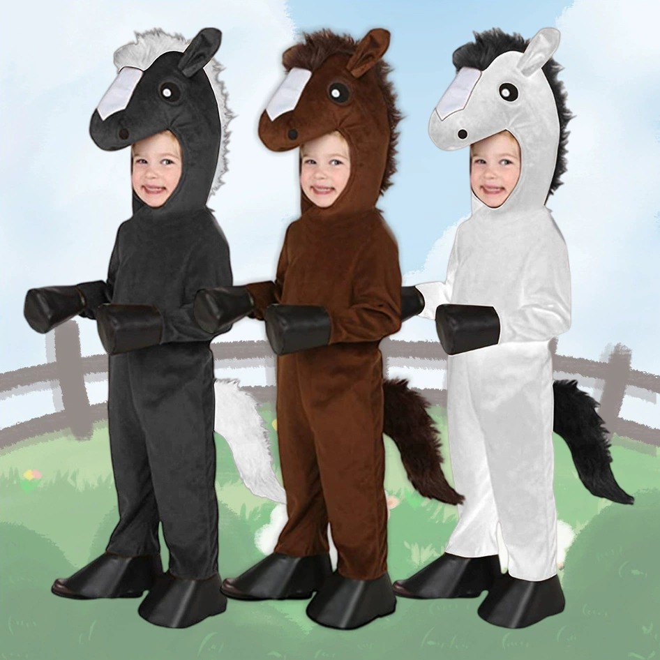 Black Face Mask Pack - Masque de cheval drôle pour enfants,