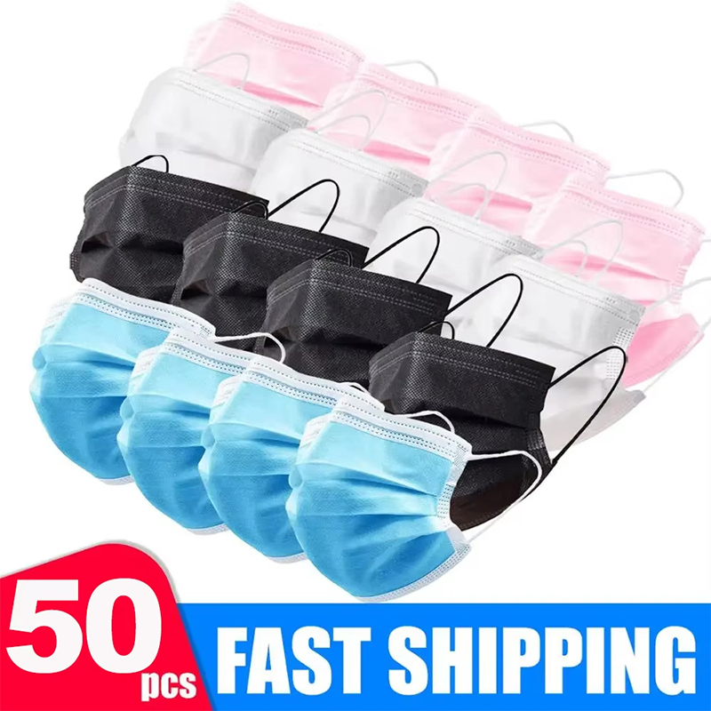 50 pièces unisexe 3 couches Ma - Disposable Mask Blue avis et prix