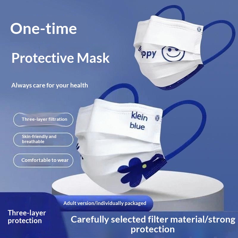 Masque jetable bleu Klein de h - Disposable Mask Blue avis et prix