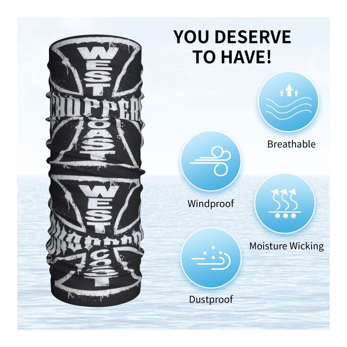 West Coast Iron Cross Choppers - Neck Gaiter Face Cover avis et prix